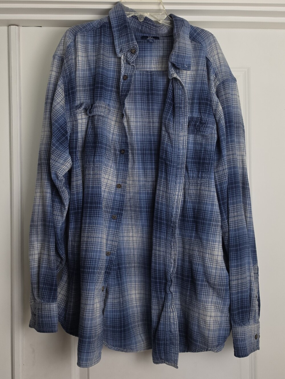 George Blue Plaid Long-Sleeve Button-Down Shirt